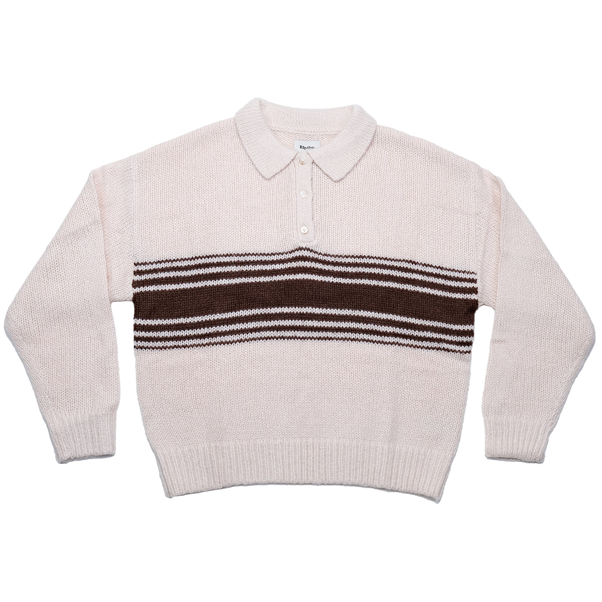 Womens Strata Knit Collared Jumper - Natural
