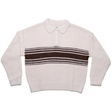 Rhythm - Womens Strata Knit Collared Jumper - Natural