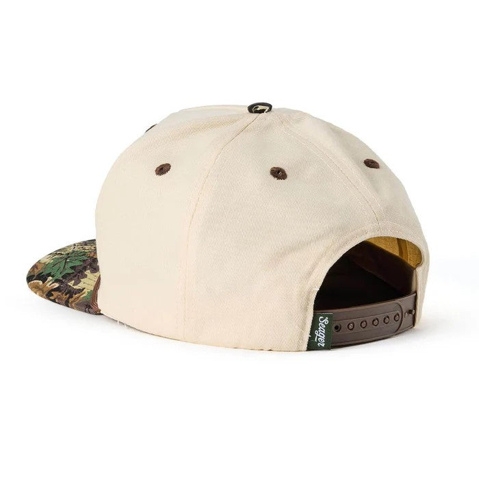 Branded Snapback - Cream/Camo