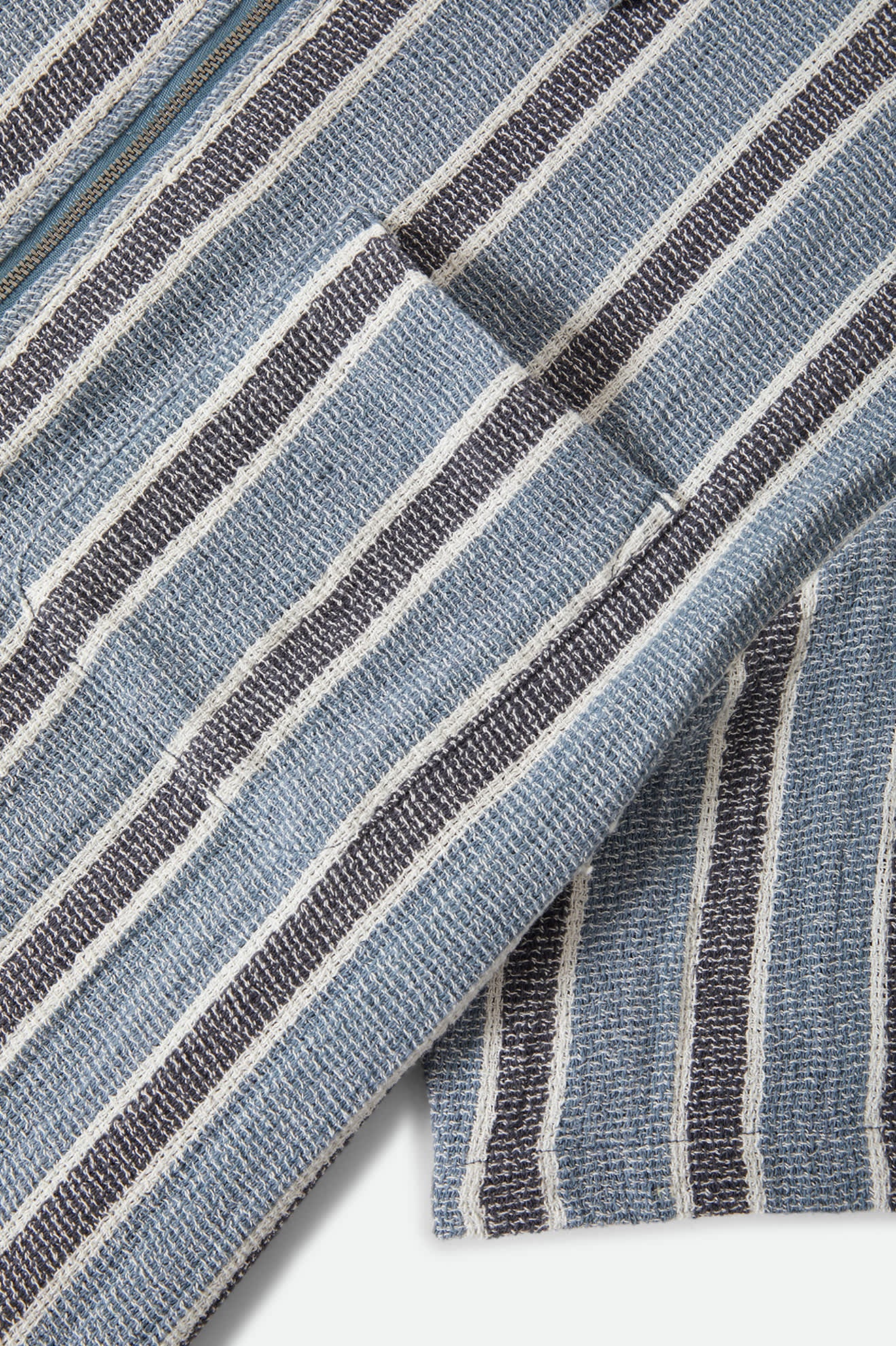 The Dexter Textured Stripe S/S Woven - Black/Dusty Blue