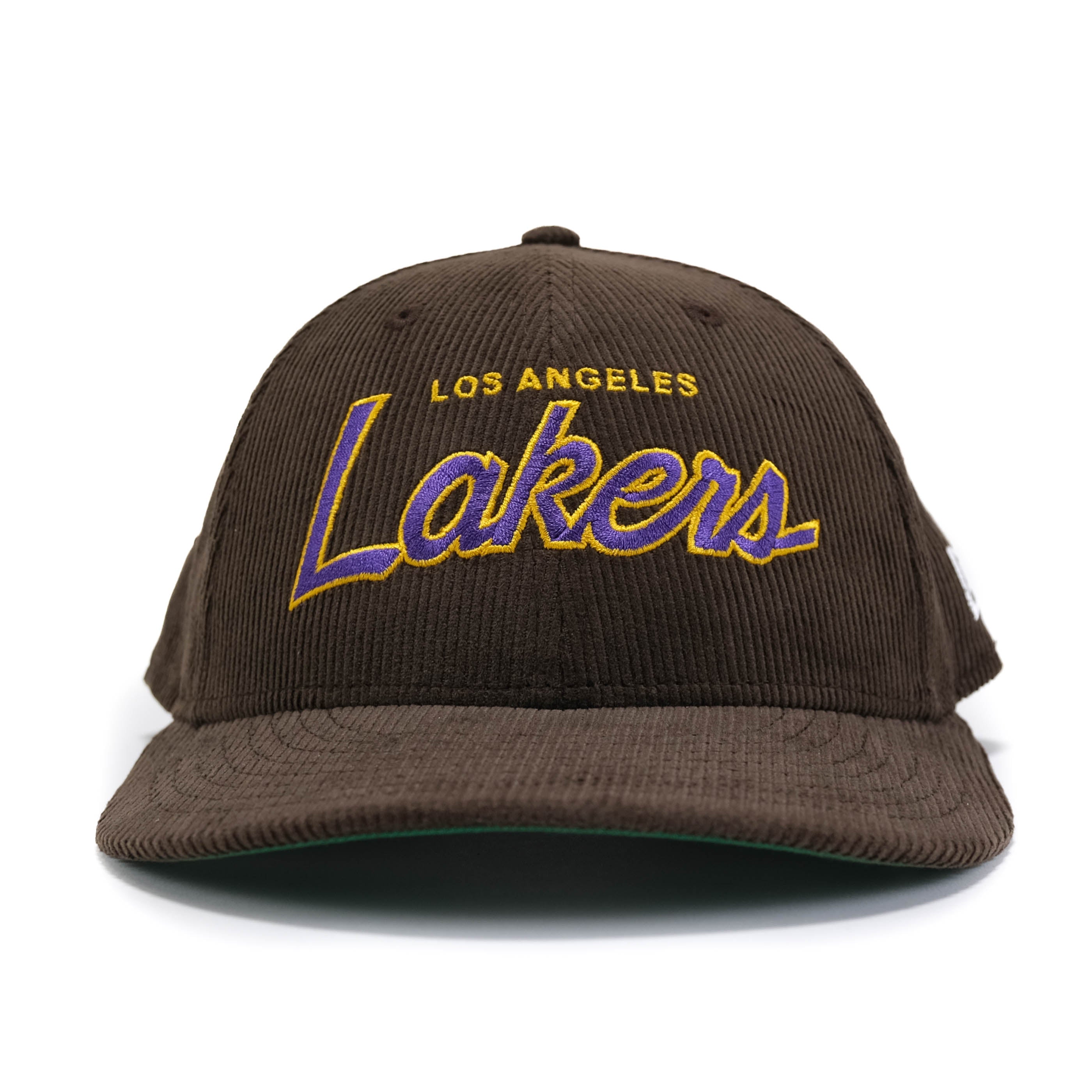 Los Angeles Lakers Corduroy Hat - New Era LOW PROFILE 9FIFTY Snapback Hat - Walnut