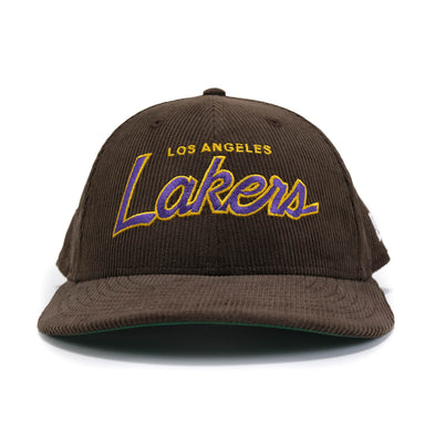New Era Cap, LLC - Los Angeles Lakers Corduroy Hat - New Era LOW PROFILE 9FIFTY Snapback Hat - Walnut