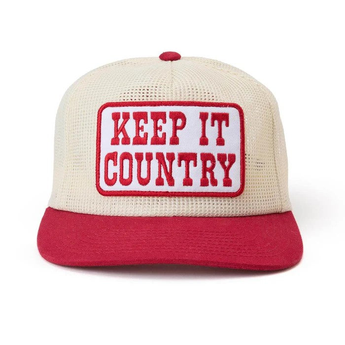 Keep It Country Mesh Trucker - Cream/Red