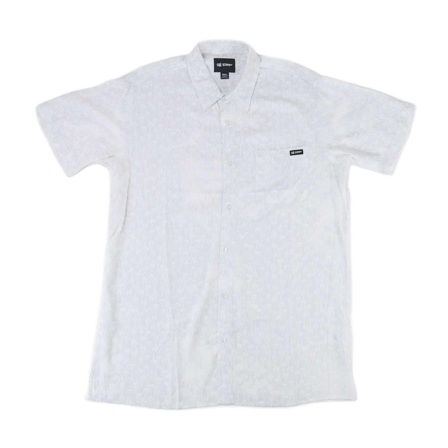 Glaboe Script Palms S/S Woven Button Down - White