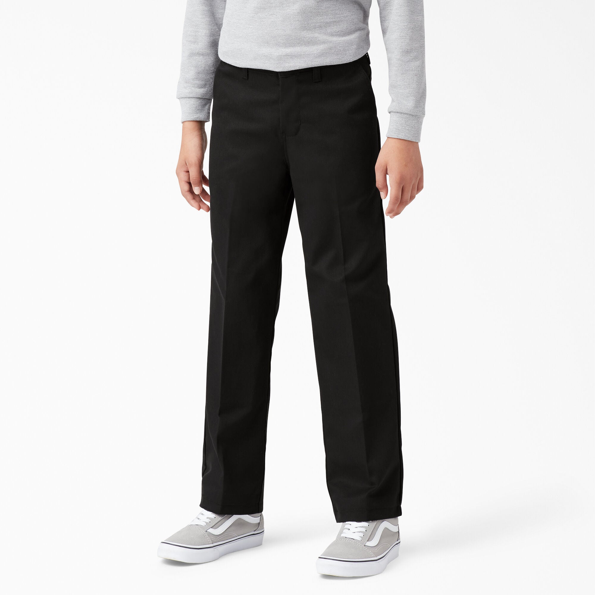 Boys Flexwaist Flat Front Pant, Black