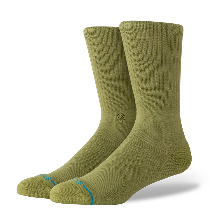 Icon Crew Socks, Olive