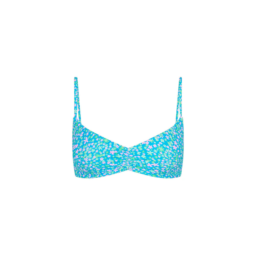 Womens Gathered Mini Crop Bikini Top - Ocean Kisses