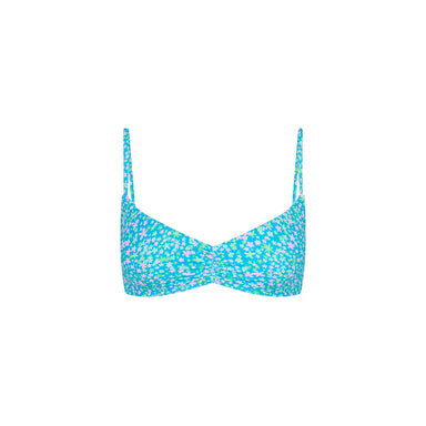 Kulani Kinis - Womens Gathered Mini Crop Bikini Top - Ocean Kisses