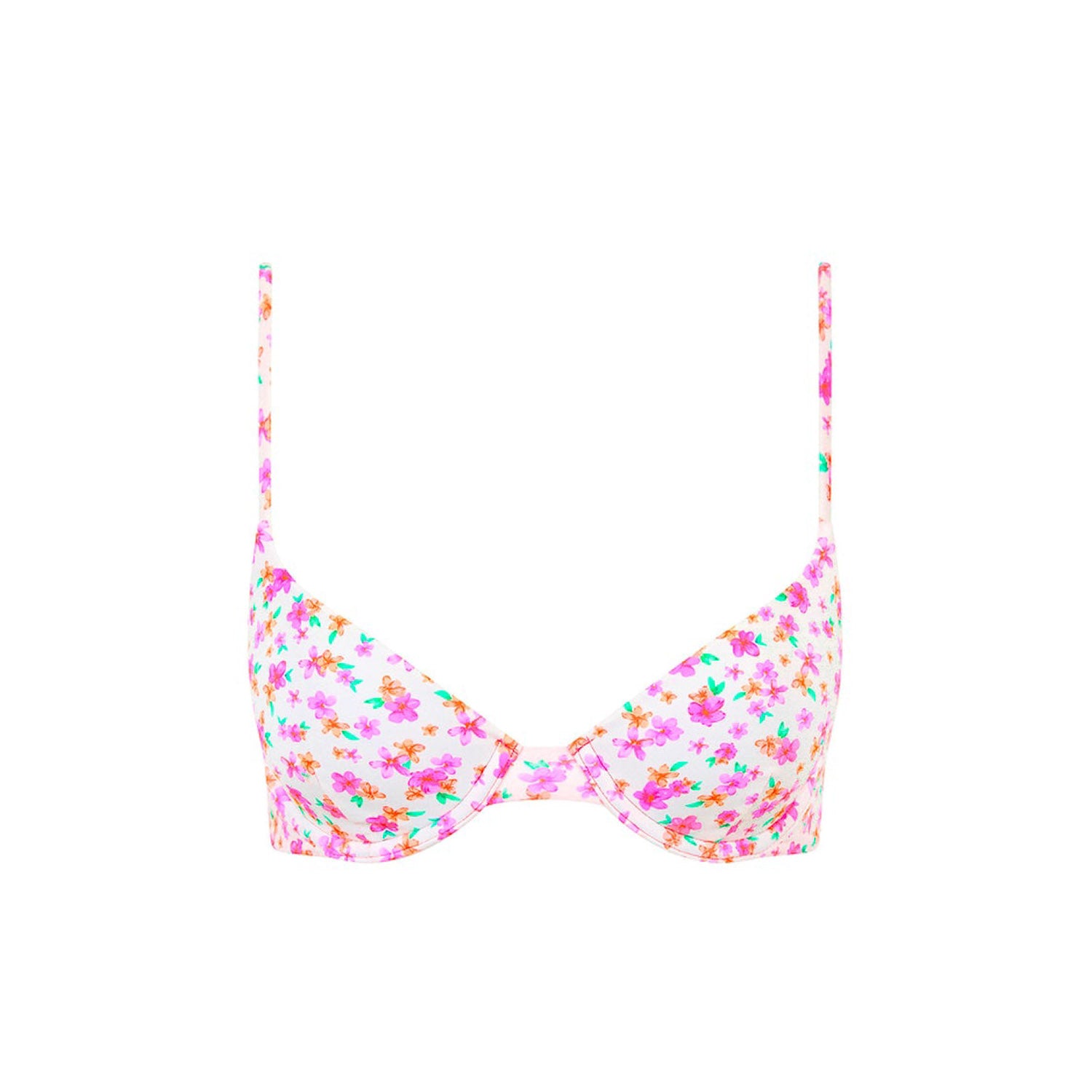 Slim Underwire Bra Bikini Top - Flamingo Flora