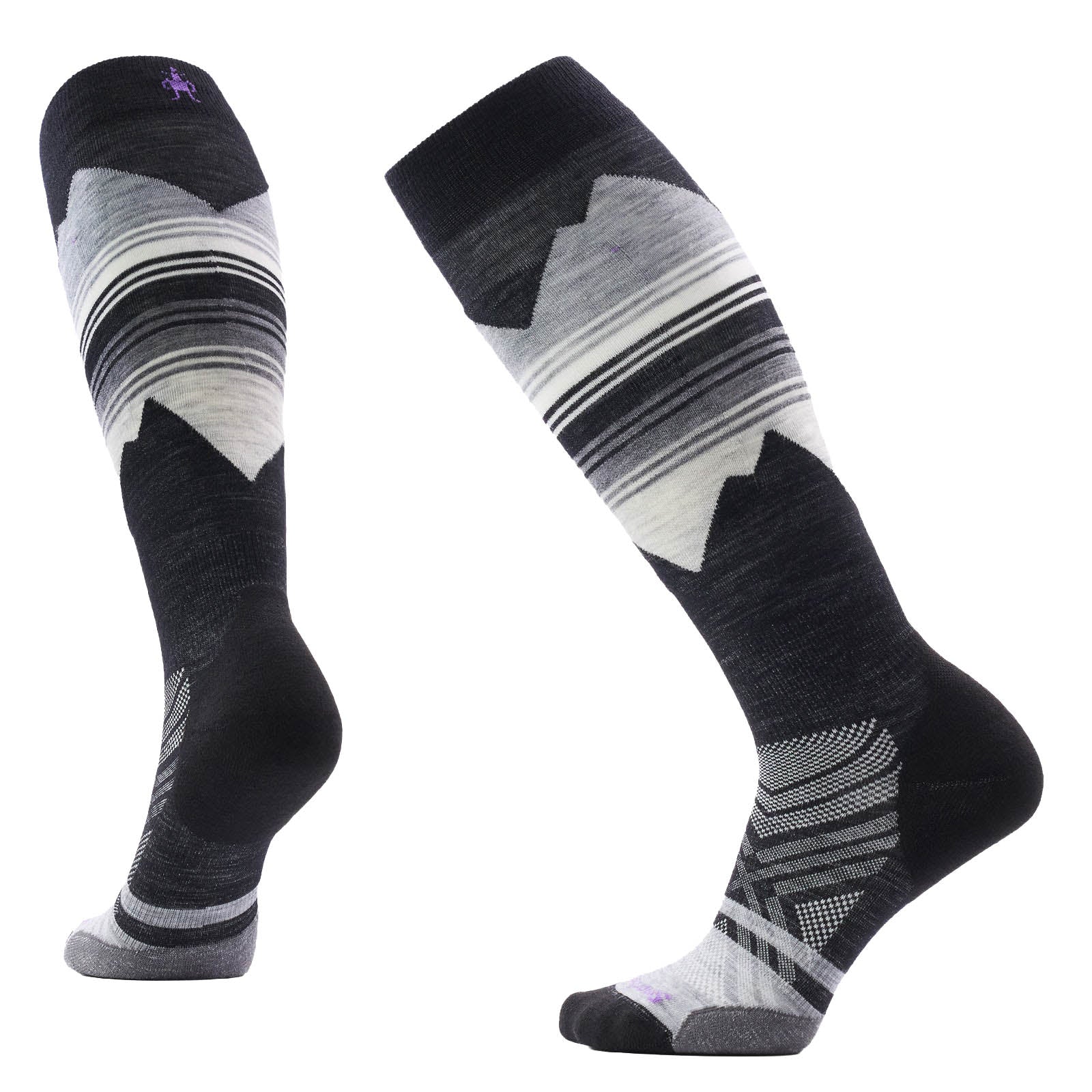 Women's Ski Targeted Cushion Pattern OTC Socks - Medium Gray
