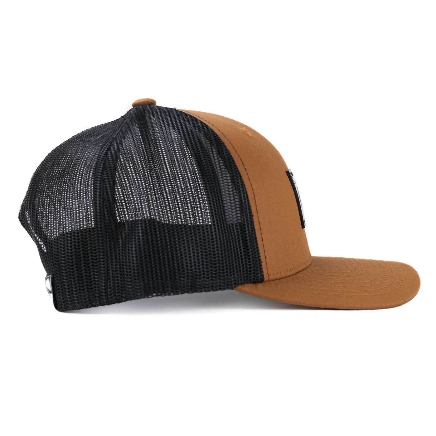 Topstitch Retro Trucker Hat - Camel / Black