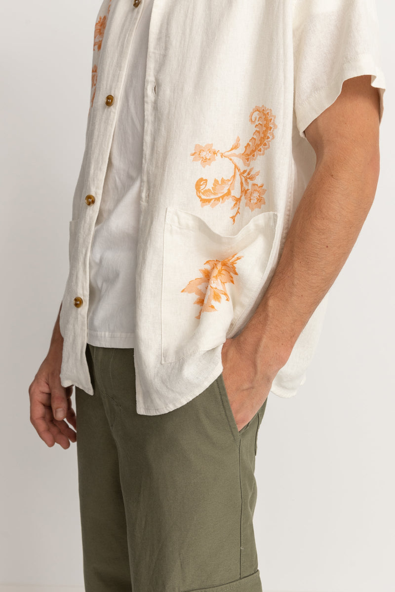 PAISLEY CUBAN SS  SHIRT - Natural