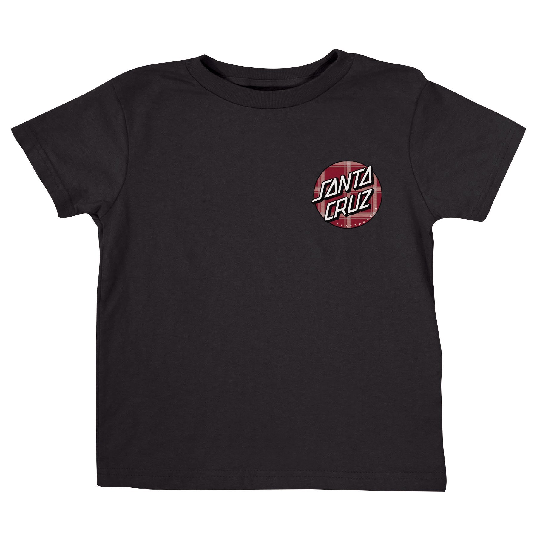 Tartan Plaid Dot S/S Tee Youth - Black
