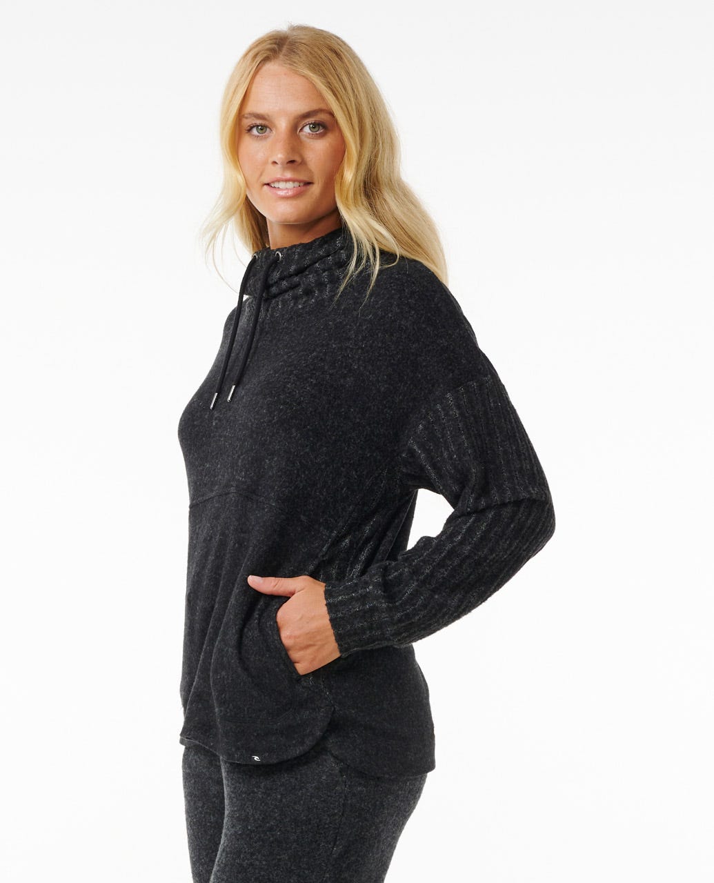 Womens Cosy Hood - Black Marle