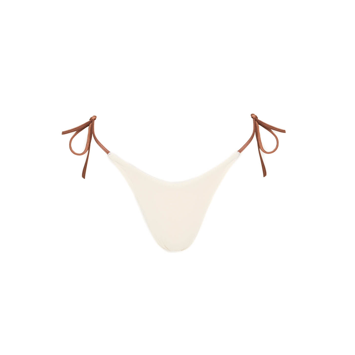 Womens Lily Rib Constrast Tie Side Hi Cut Pant - Cream