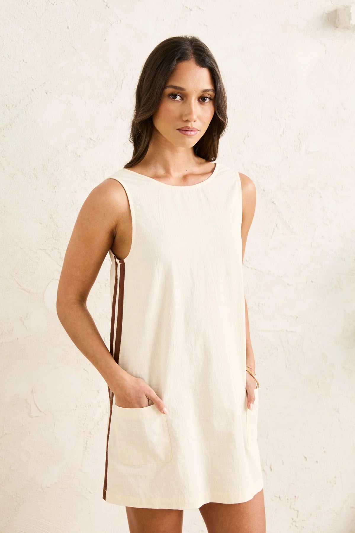 Womens Hanalei Mini Dress - Cream