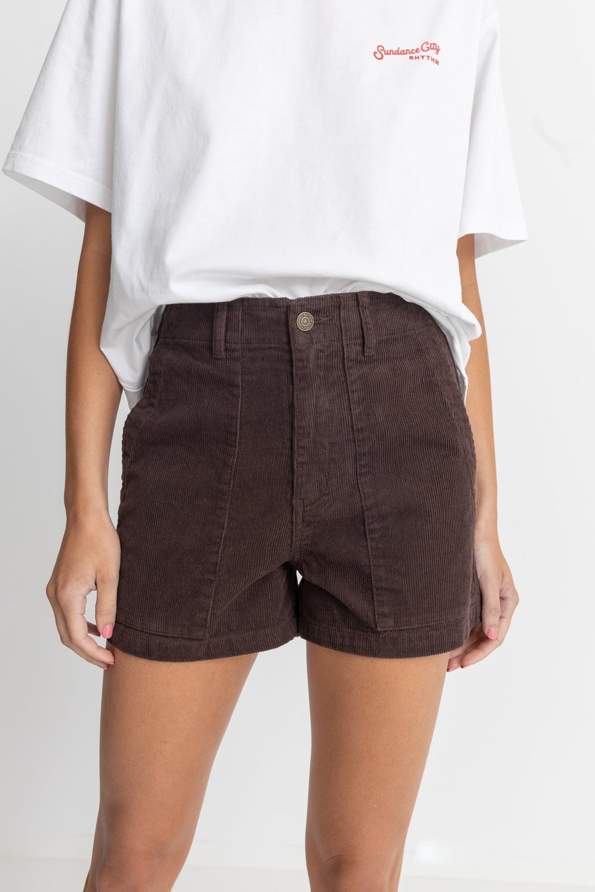 Womens Fatigue Corduroy Short - Chocolate