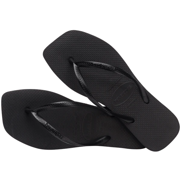Slim Square Sandal, Black (0090)