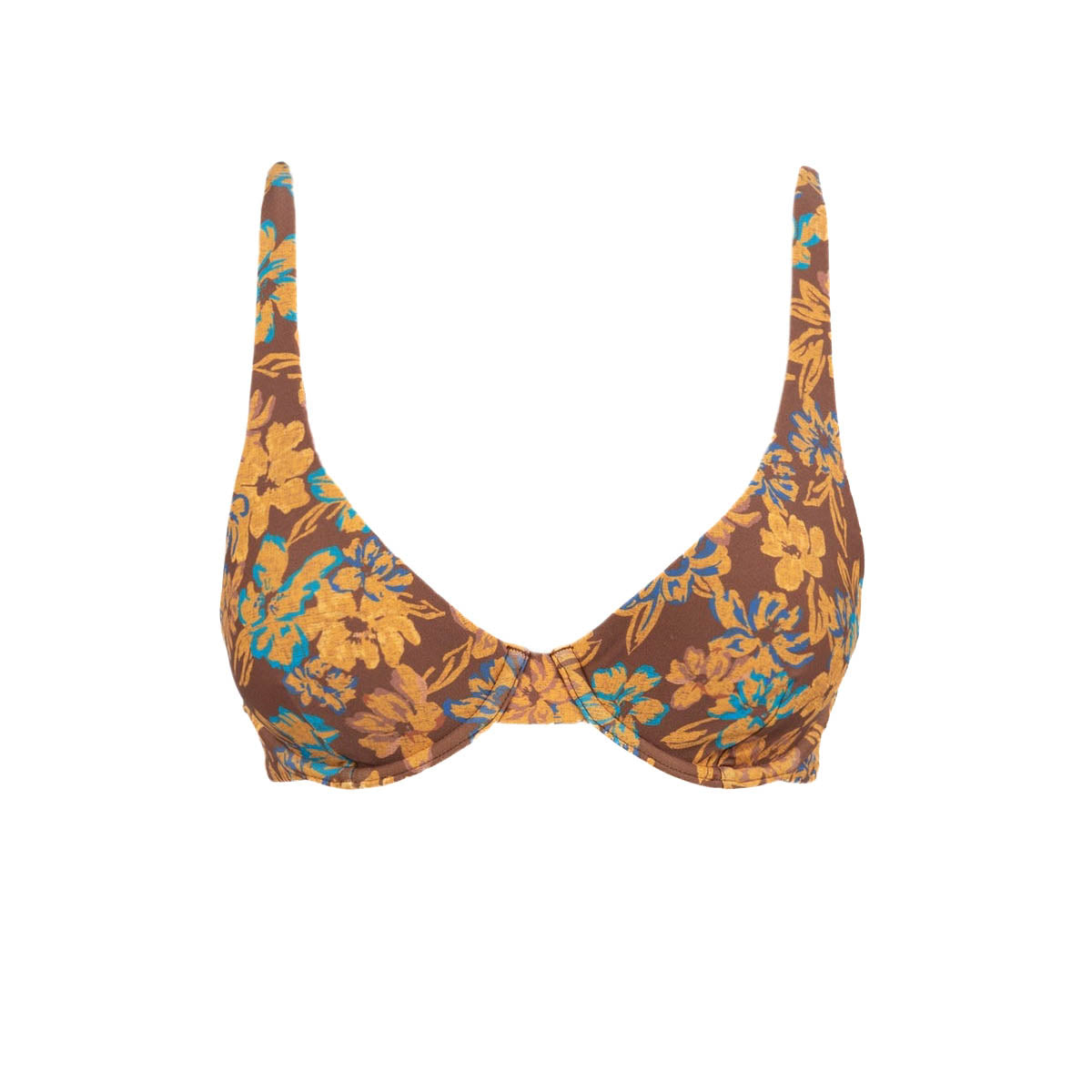 Womens Oasis Floral Underwire Top - Chocolate