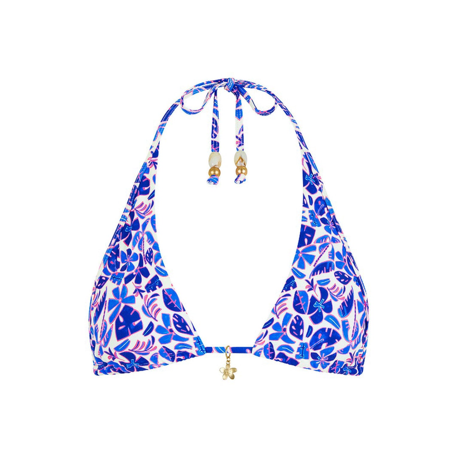 Bind Tie Halter Bikini Top - Ocean Colada