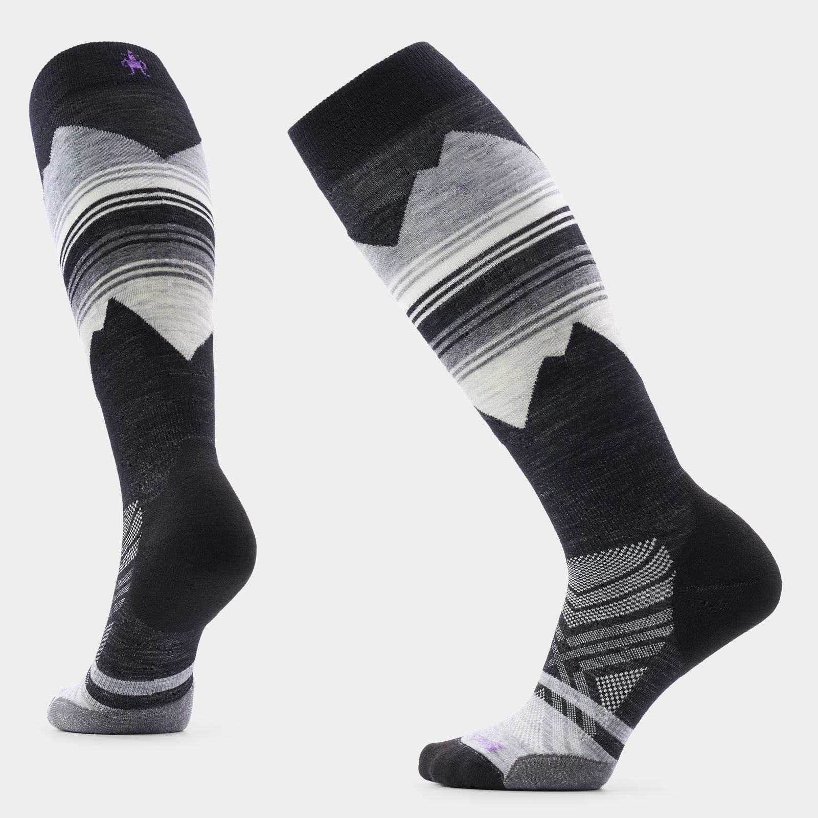 Women's Ski Targeted Cushion Pattern OTC Socks - Medium Gray