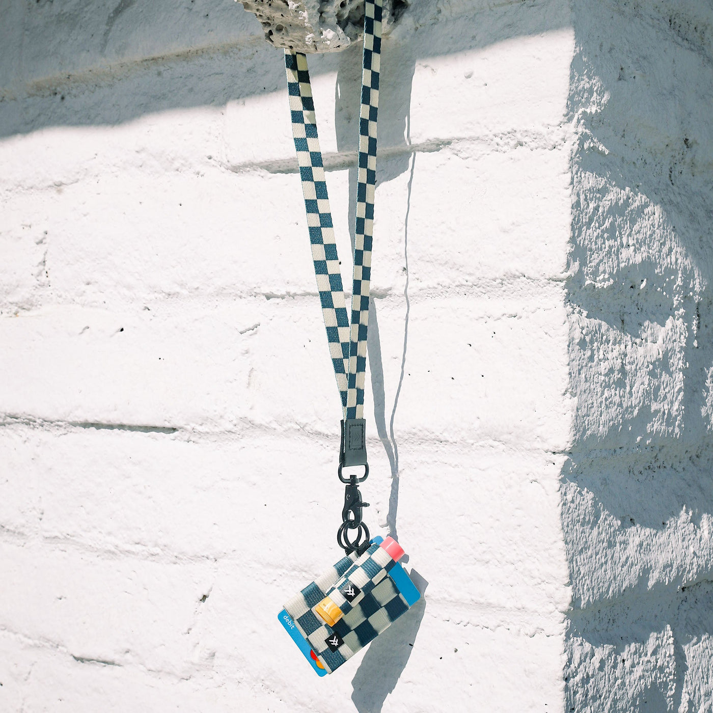 Faded Check Neck Lanyard