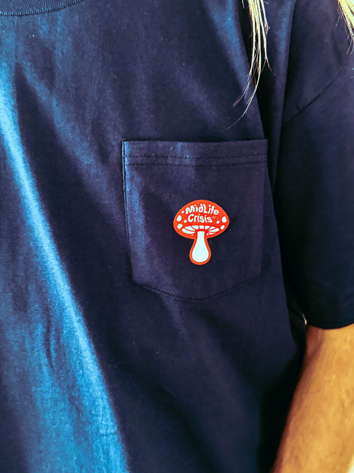 Shroomin Pocket Tee, Navy