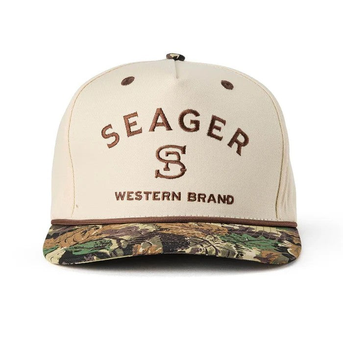 Branded Snapback - Cream/Camo