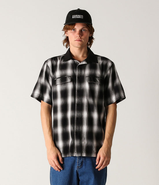 Broadcast Plaid S/S Shirt - Black Ombre