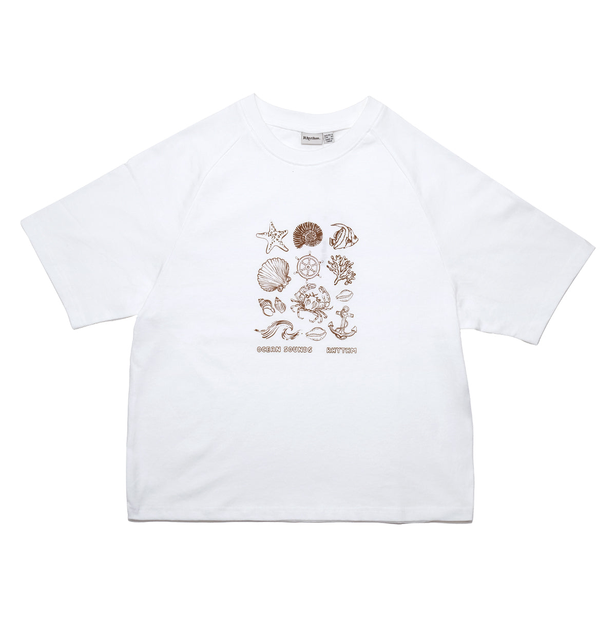 Womens Ocean Sounds Raglan S/S Tee - Vintage White