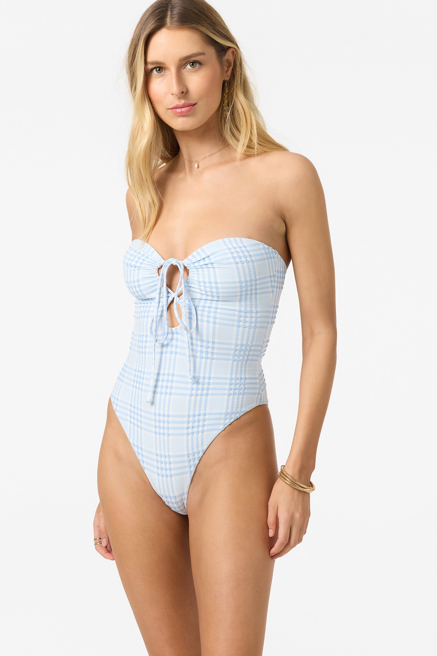 Catamaran Plaid Poolside One Piece - Azurine