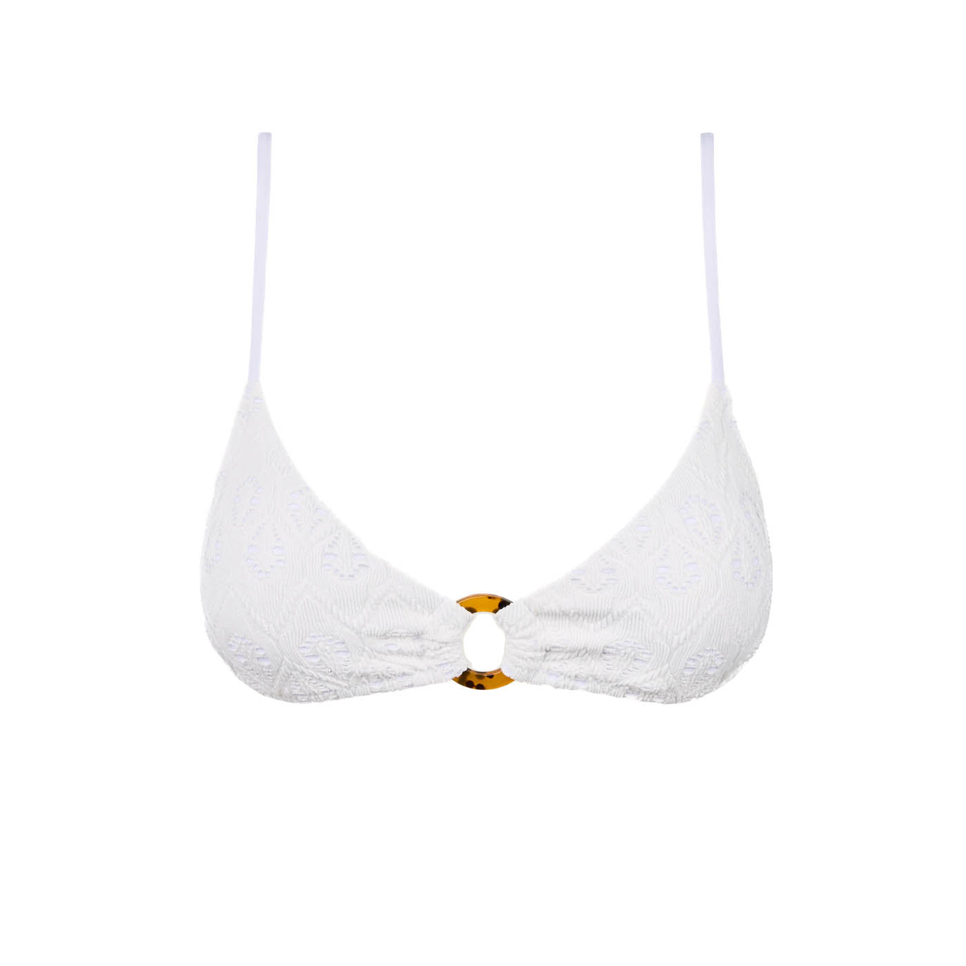 Womens Gigi Ring Front Trilette Top - White