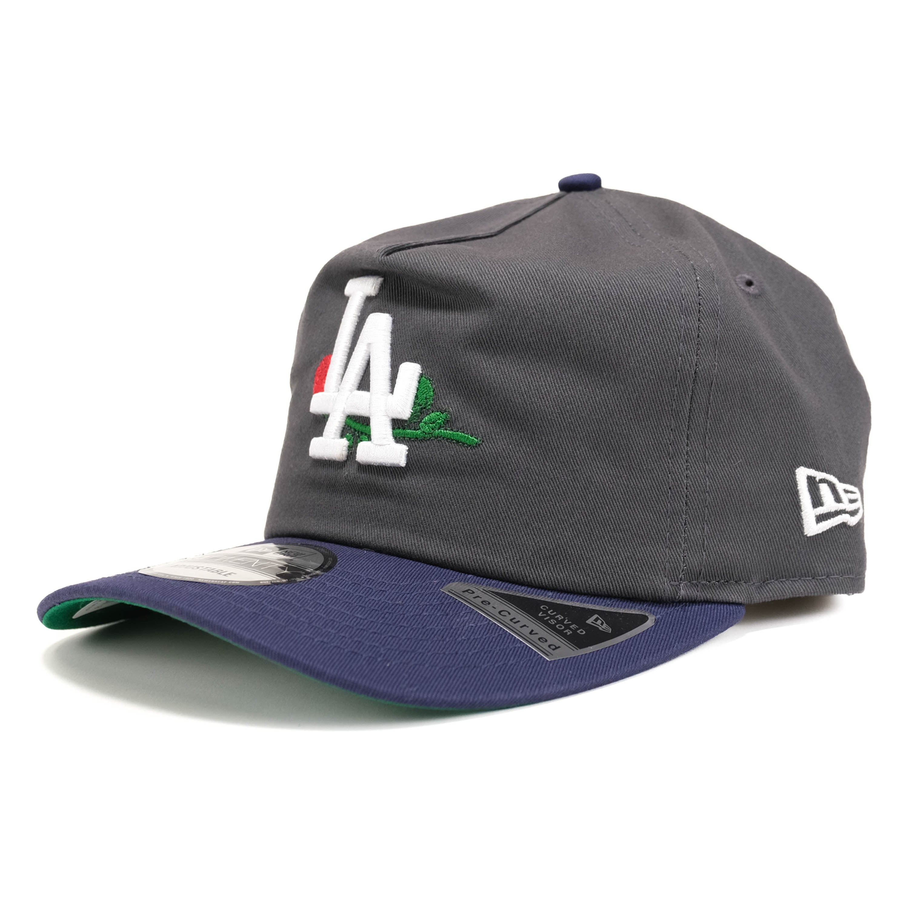 LA Dodgers Rose Hat - New Era 19TWENTY Snapback Hat - Dark Graphite