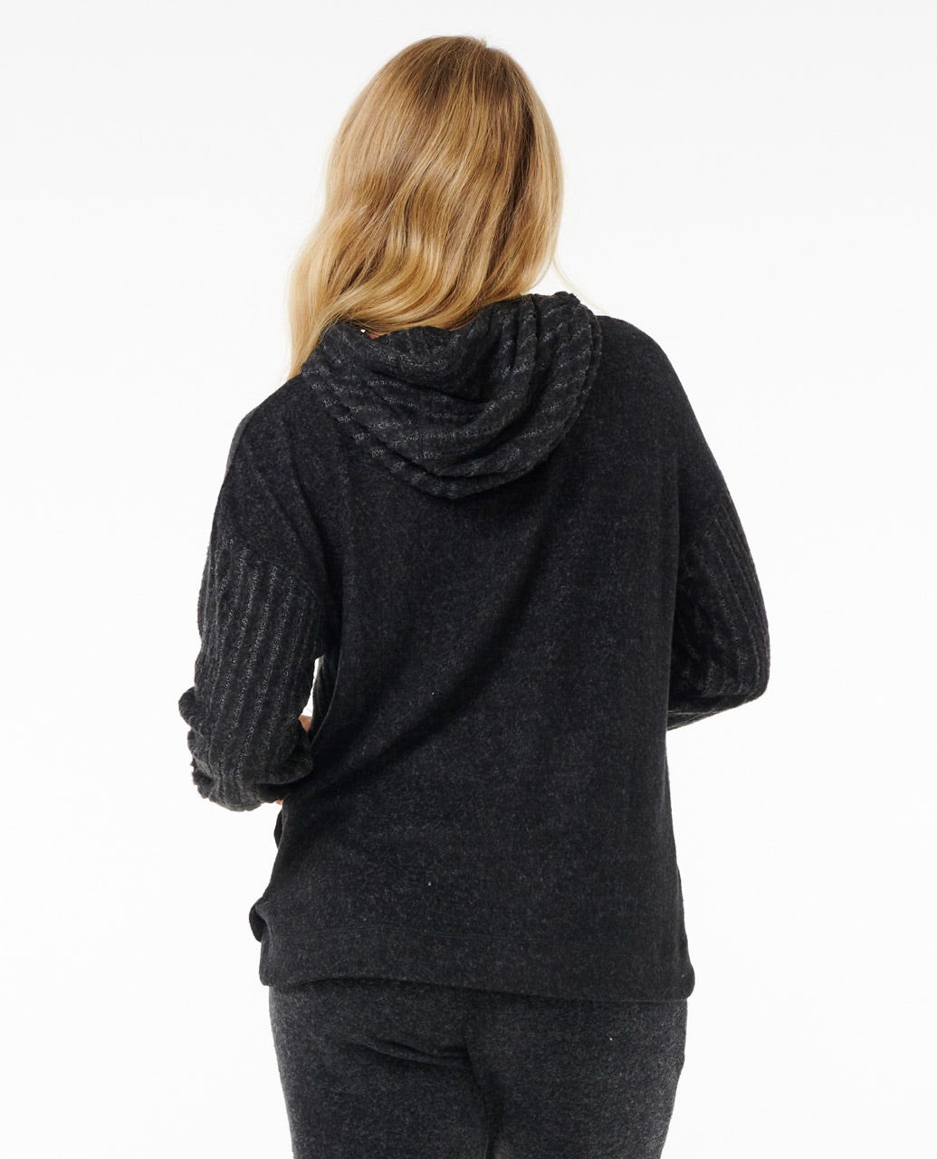 Womens Cosy Hood - Black Marle