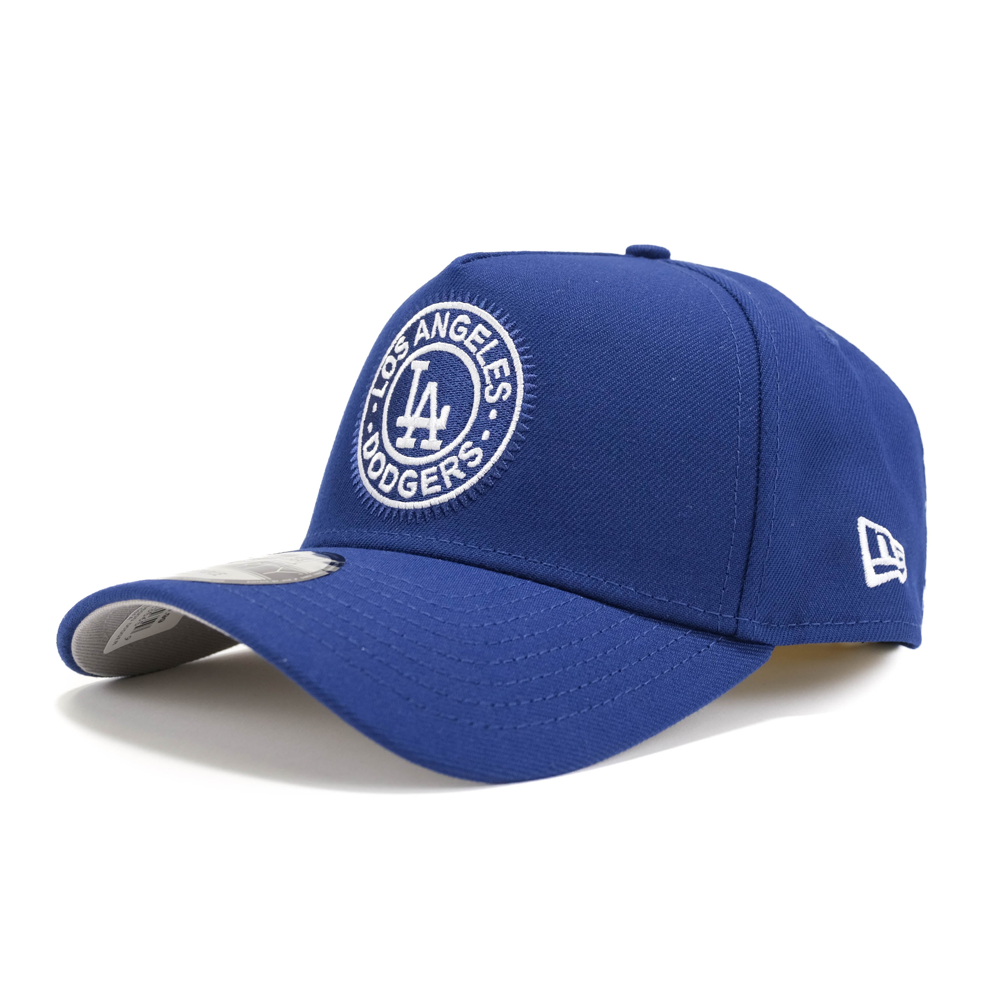 LA Dodgers Circle Logo Hat - New Era 9FORTY A-FRAME Snapback Hat - Dark Royal