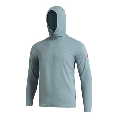 Florence Marine X - Airtex Long Sleeve Hooded Shirt - Heather Light Sea Blue