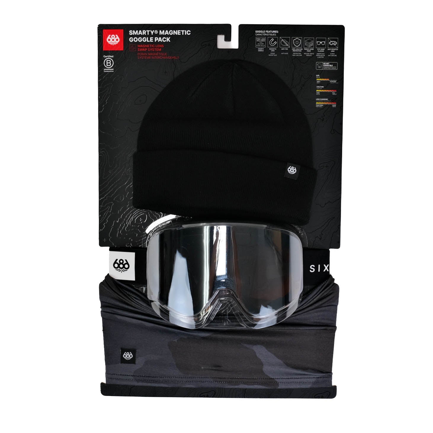 Smarty Mag Black - Silver Mirror/Amber