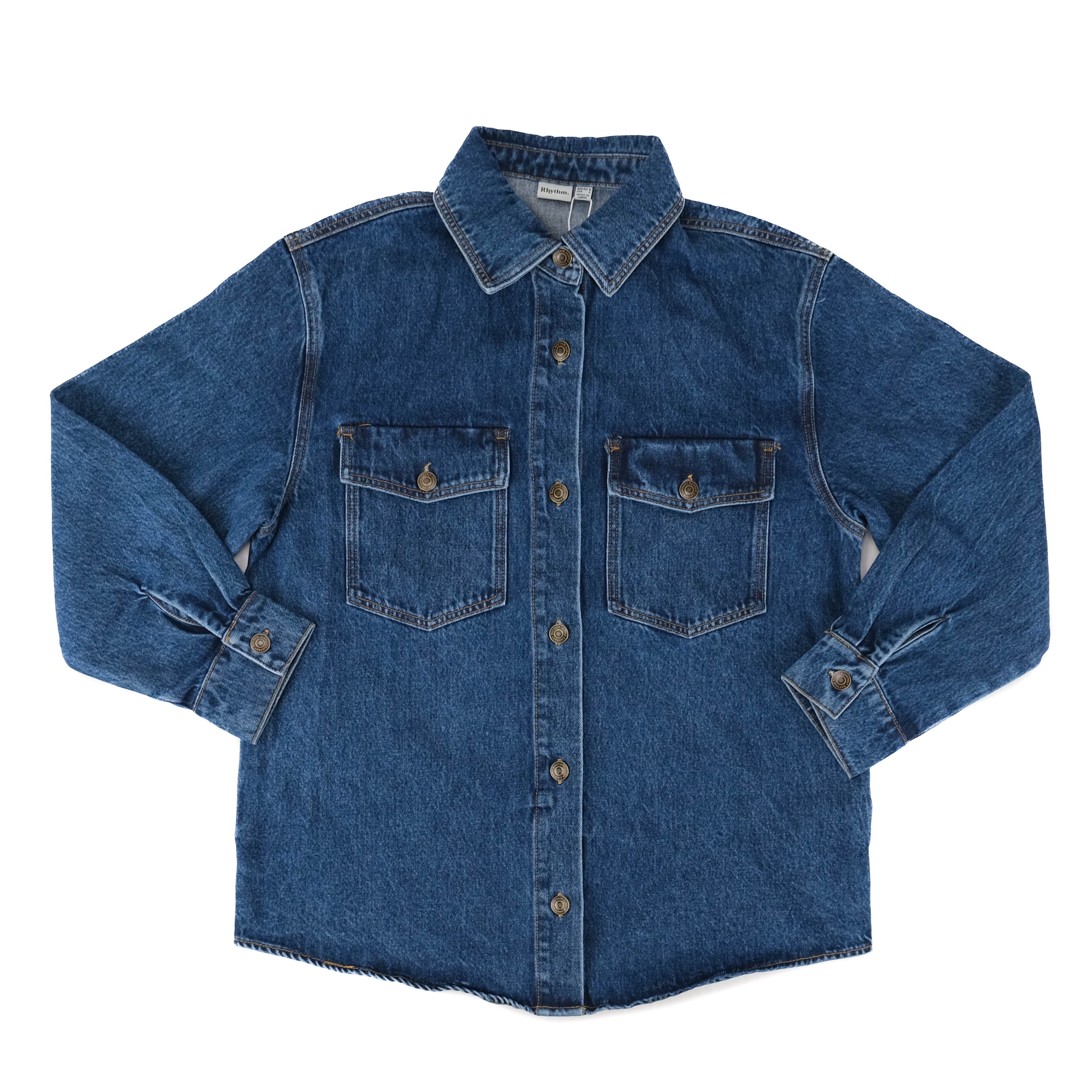 Womens Oversized Denim Jacket - Dark Wash