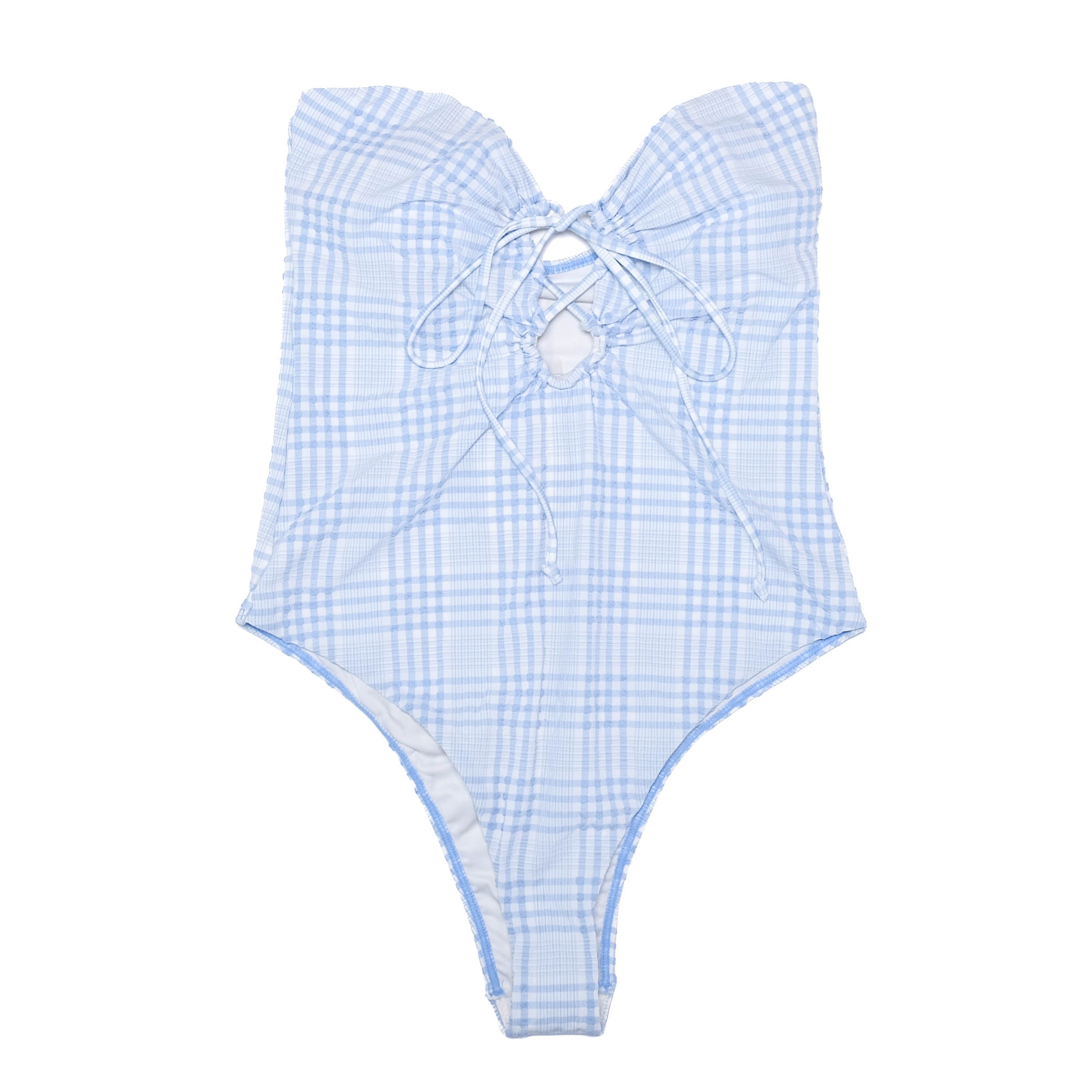 Catamaran Plaid Poolside One Piece - Azurine