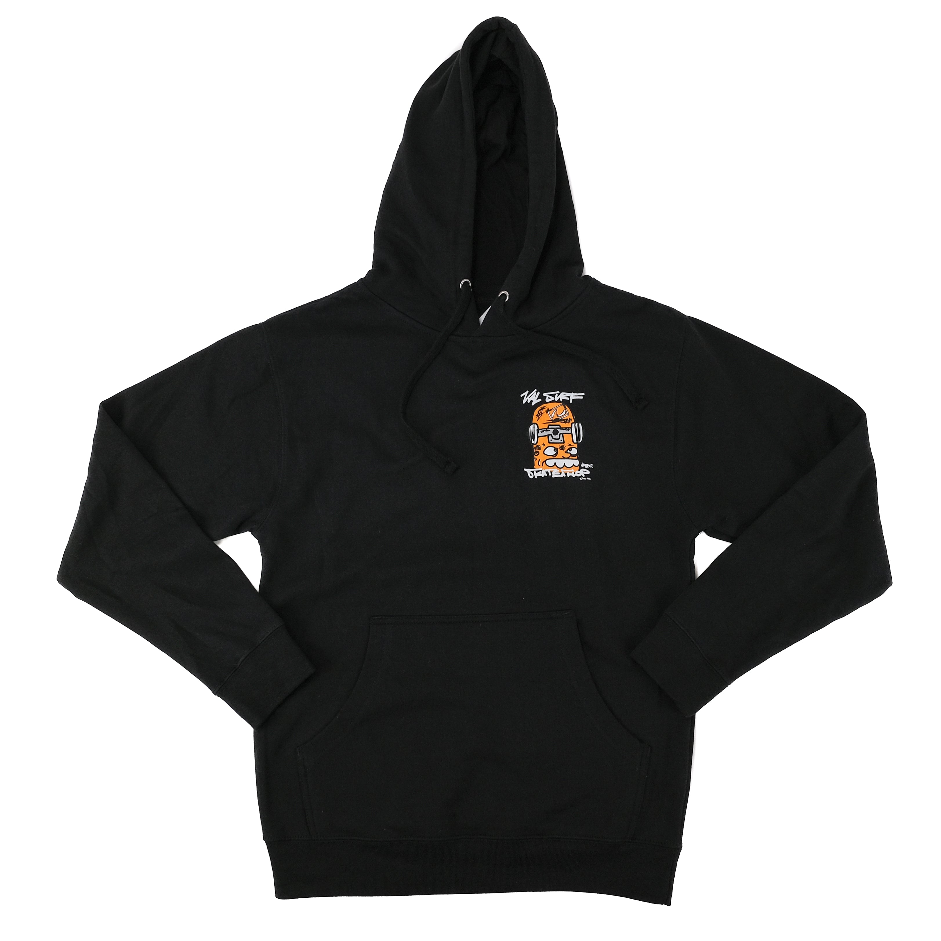 "Skate Glaboe" Midweight Hooded Pullover Sweatshirt - Black
