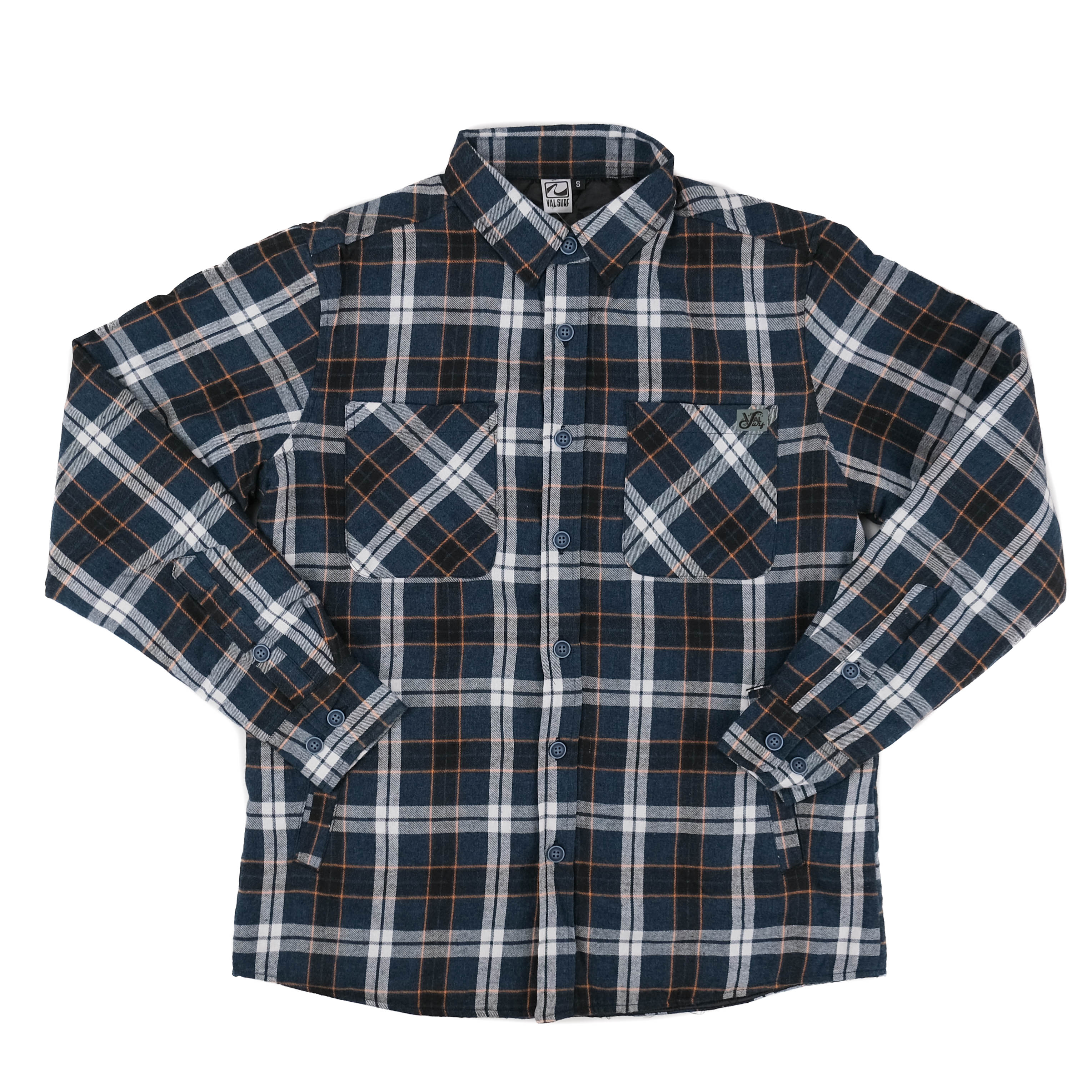 product image Fat Script in Circle Logo Finn Quilted Flannel - Navy