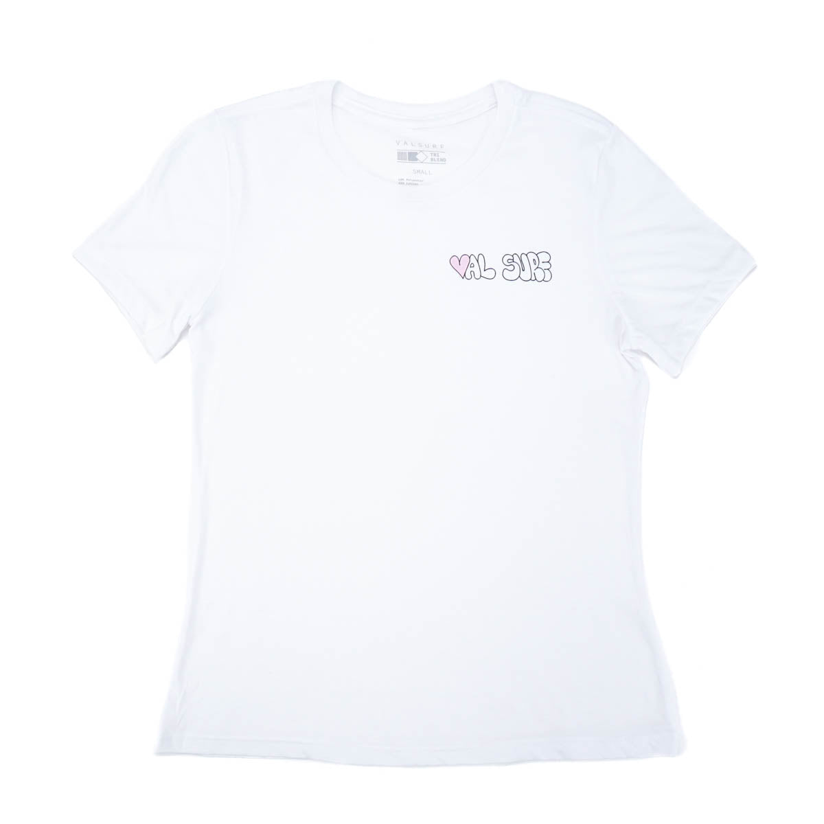 Women's Heart Tee - Solid White Triblend
