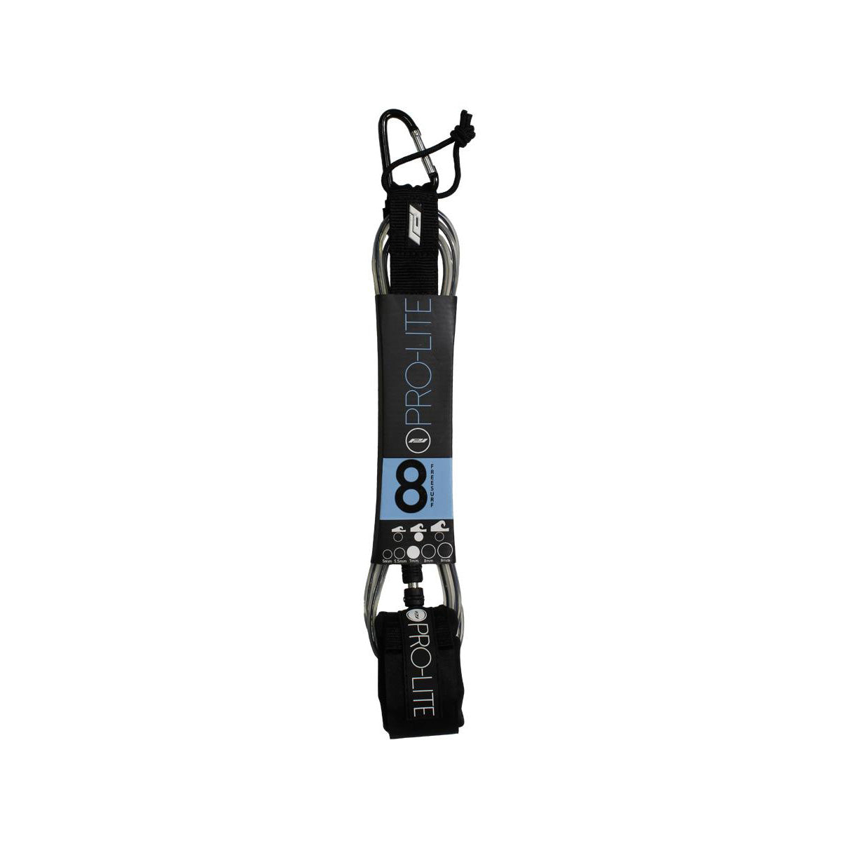 product image 8'0 Freesurf Ankle Leash - Clear w/Black Core