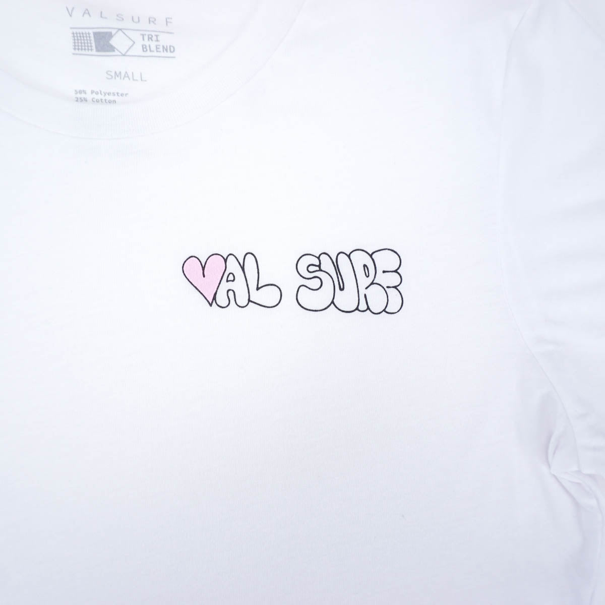 Women's Heart Tee - Solid White Triblend