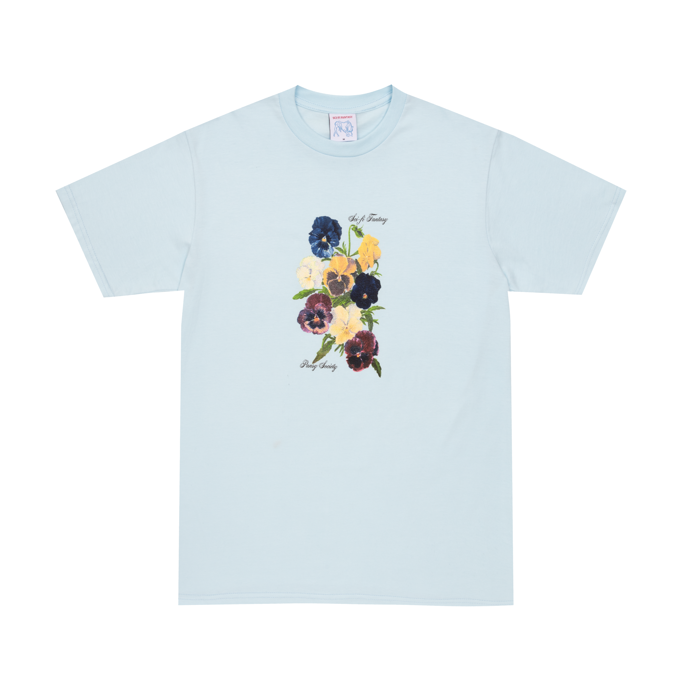 Pansy Society Tee - Soft Blue