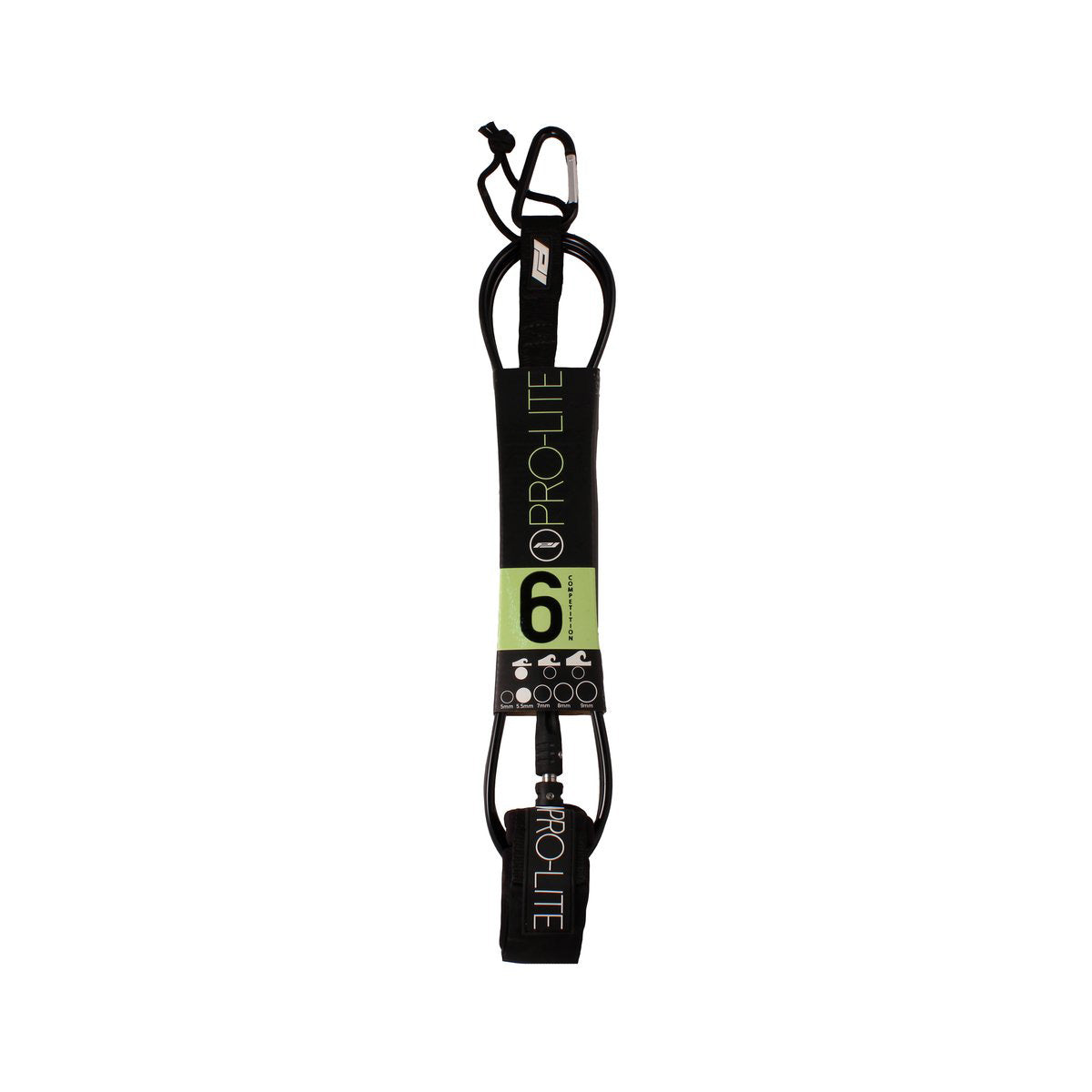 6'0 Comp Ankle Surf Leash - Black